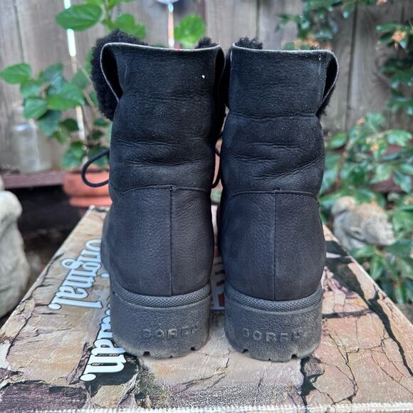 Sorel Mont Blanc Black Leather Suede Lined Canada Boots Women's Size 9 - Picture 6 of 11